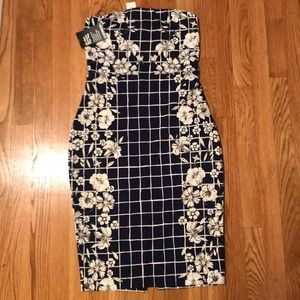 Navy Blue Strapless Express Dress